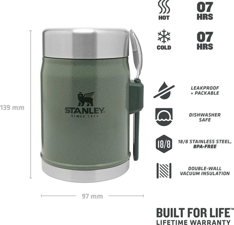 Stanley The Legendary Food Jar + Spork 14Oz / .4L Drinkbeker 4 Stanley The Legendary Food Jar + Spork 14Oz / .4L Drinkbeker - Afbeelding 2