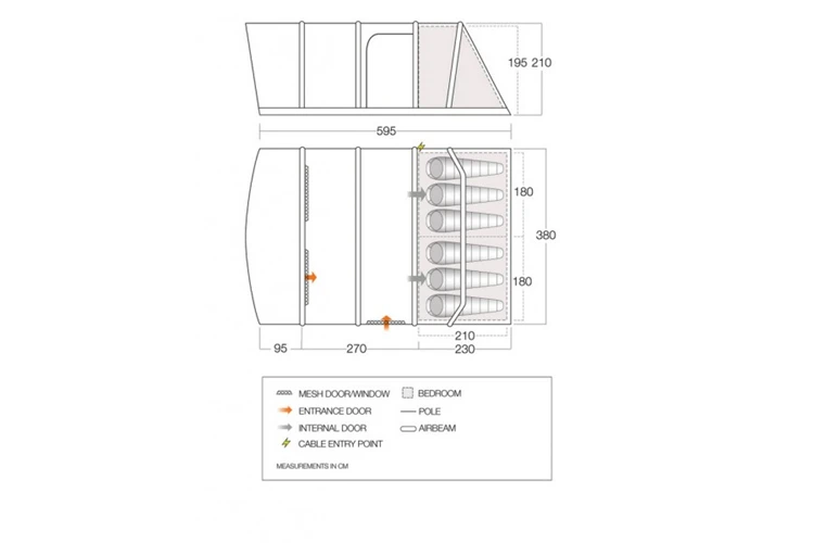 Vango Aether Air 600Xl Familietent 4 Vango Aether Air 600Xl Familietent - Afbeelding 2