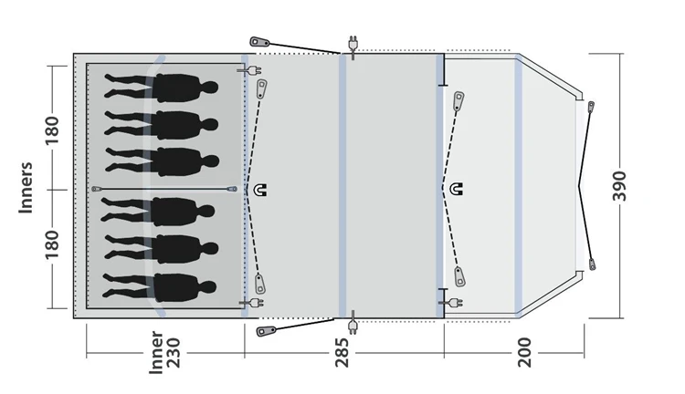 Outwell Wood Lake 6Atc Familietent 4 Outwell Wood Lake 6Atc Familietent - Afbeelding 2