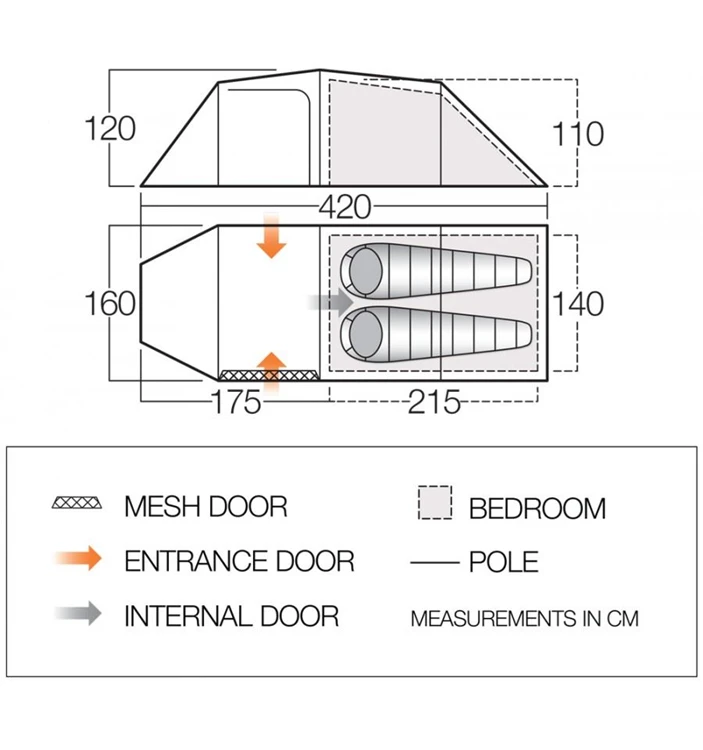 Vango Omega 250 Trekkerstent 4 Vango Omega 250 Trekkerstent - Afbeelding 2