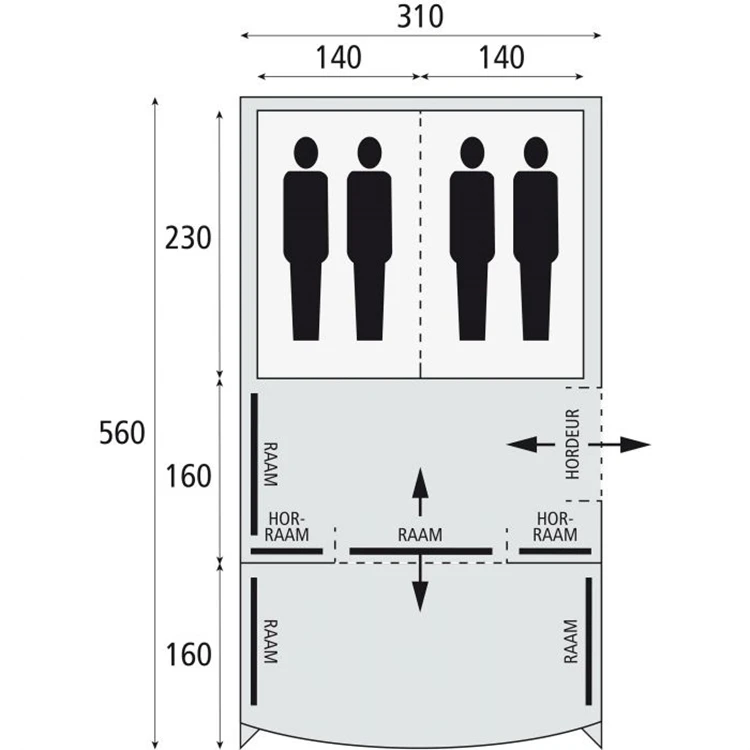 Safarica Indian Hills 310 Familietent 5 Safarica Indian Hills 310 Familietent - Afbeelding 3