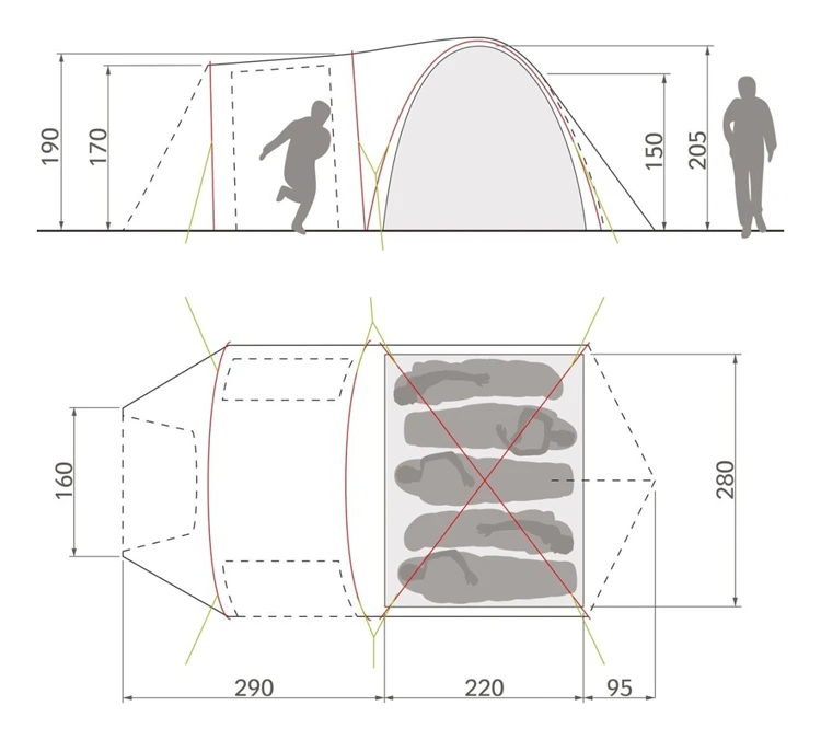 Vaude Campo Casa Xt 5P Trekkerstent 6 Vaude Campo Casa Xt 5P Trekkerstent - Afbeelding 4